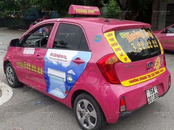 quảng cáo trên taxi hoàng anh