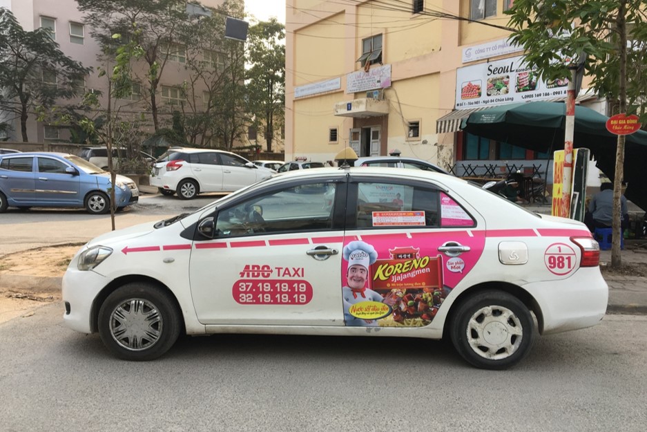 quảng cáo trên các hãng taxi